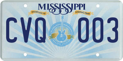 MS license plate CVQ003