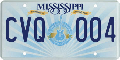 MS license plate CVQ004