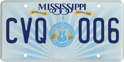 MS license plate CVQ006