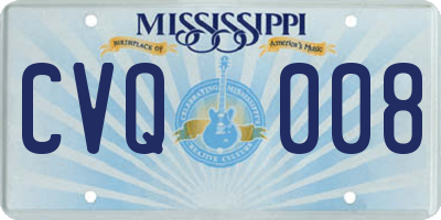 MS license plate CVQ008