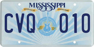 MS license plate CVQ010