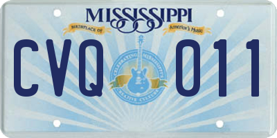 MS license plate CVQ011