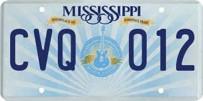 MS license plate CVQ012