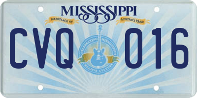 MS license plate CVQ016