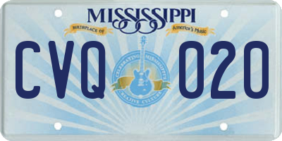 MS license plate CVQ020