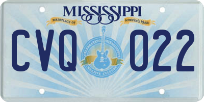 MS license plate CVQ022