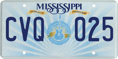 MS license plate CVQ025