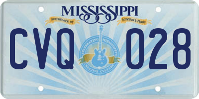 MS license plate CVQ028
