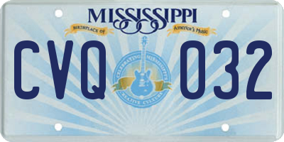 MS license plate CVQ032