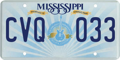 MS license plate CVQ033
