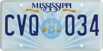 MS license plate CVQ034
