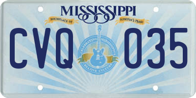 MS license plate CVQ035