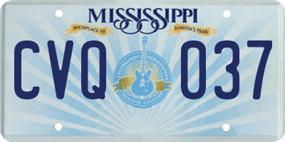 MS license plate CVQ037