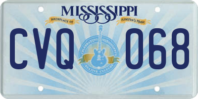 MS license plate CVQ068