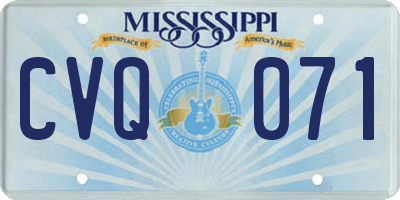 MS license plate CVQ071