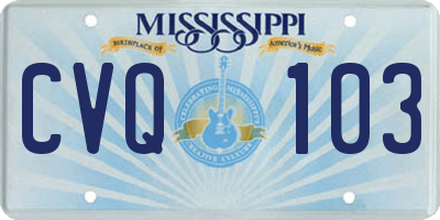 MS license plate CVQ103