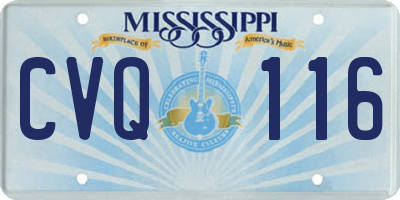 MS license plate CVQ116