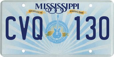 MS license plate CVQ130
