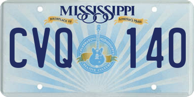 MS license plate CVQ140