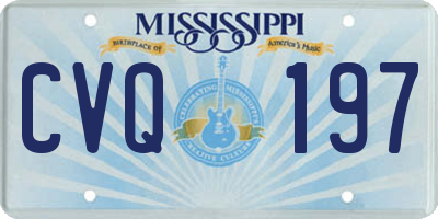 MS license plate CVQ197