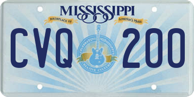 MS license plate CVQ200