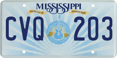 MS license plate CVQ203