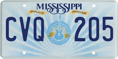 MS license plate CVQ205