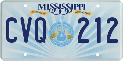 MS license plate CVQ212
