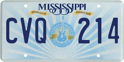 MS license plate CVQ214