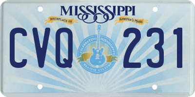 MS license plate CVQ231
