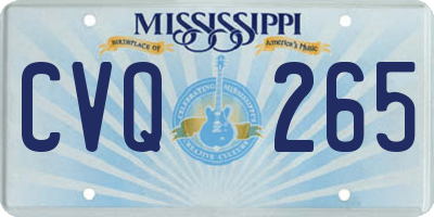 MS license plate CVQ265