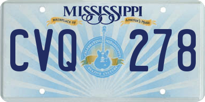 MS license plate CVQ278