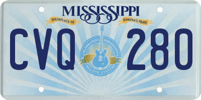 MS license plate CVQ280