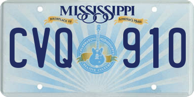 MS license plate CVQ910