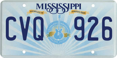 MS license plate CVQ926