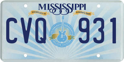 MS license plate CVQ931