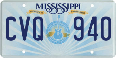 MS license plate CVQ940