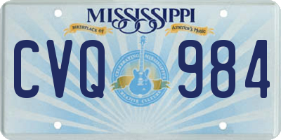 MS license plate CVQ984