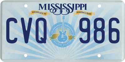 MS license plate CVQ986