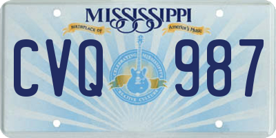 MS license plate CVQ987