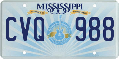 MS license plate CVQ988