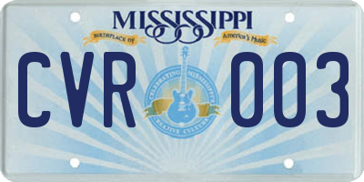 MS license plate CVR003