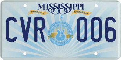 MS license plate CVR006