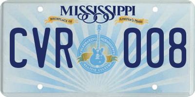 MS license plate CVR008