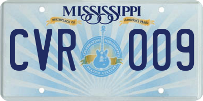 MS license plate CVR009