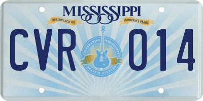 MS license plate CVR014