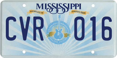 MS license plate CVR016