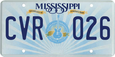 MS license plate CVR026