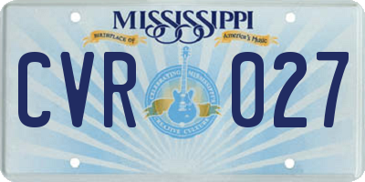 MS license plate CVR027