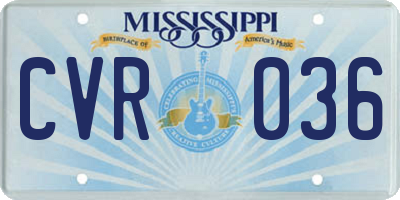 MS license plate CVR036